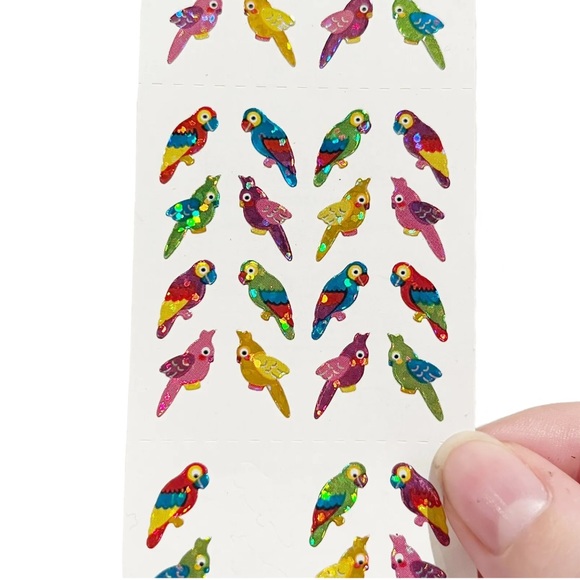Vintage Sandylion Sticker Sheets Sparkly Holographic Fish Frog Dolphin Bird Dino - Picture 6 of 13